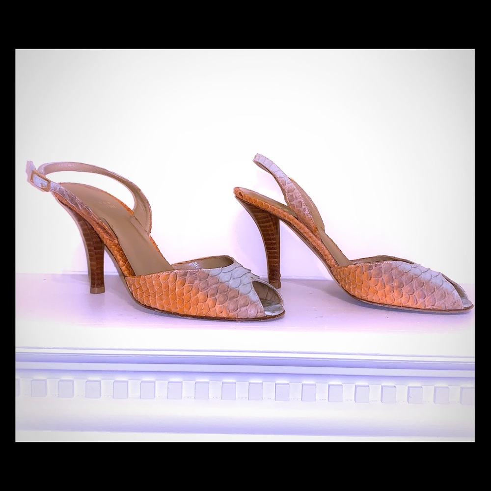 STUART WEITZMAN Vintage Python Multi Heels 6.5